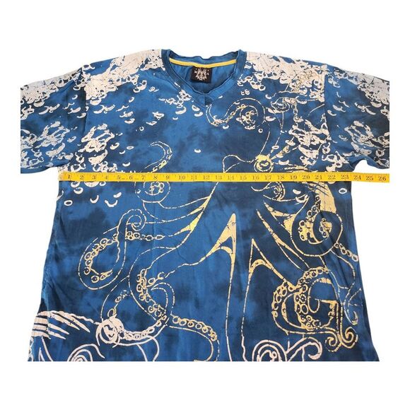 Mecca 2XL T-Shirt Men's Y2K Ocean Graphic Blue Octopus Tentacle Skater 90s Tee - Picture 5 of 9